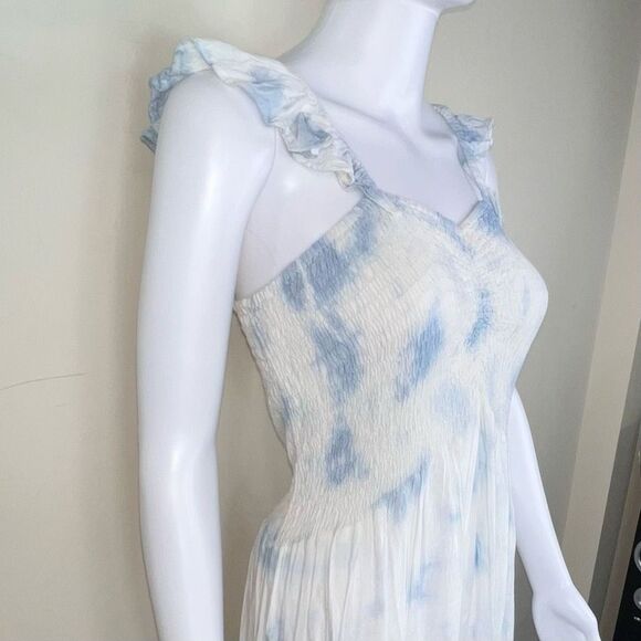 Boho Me Blue & White Cloud Pattern Dress 2X/3X - Picture 2 of 13